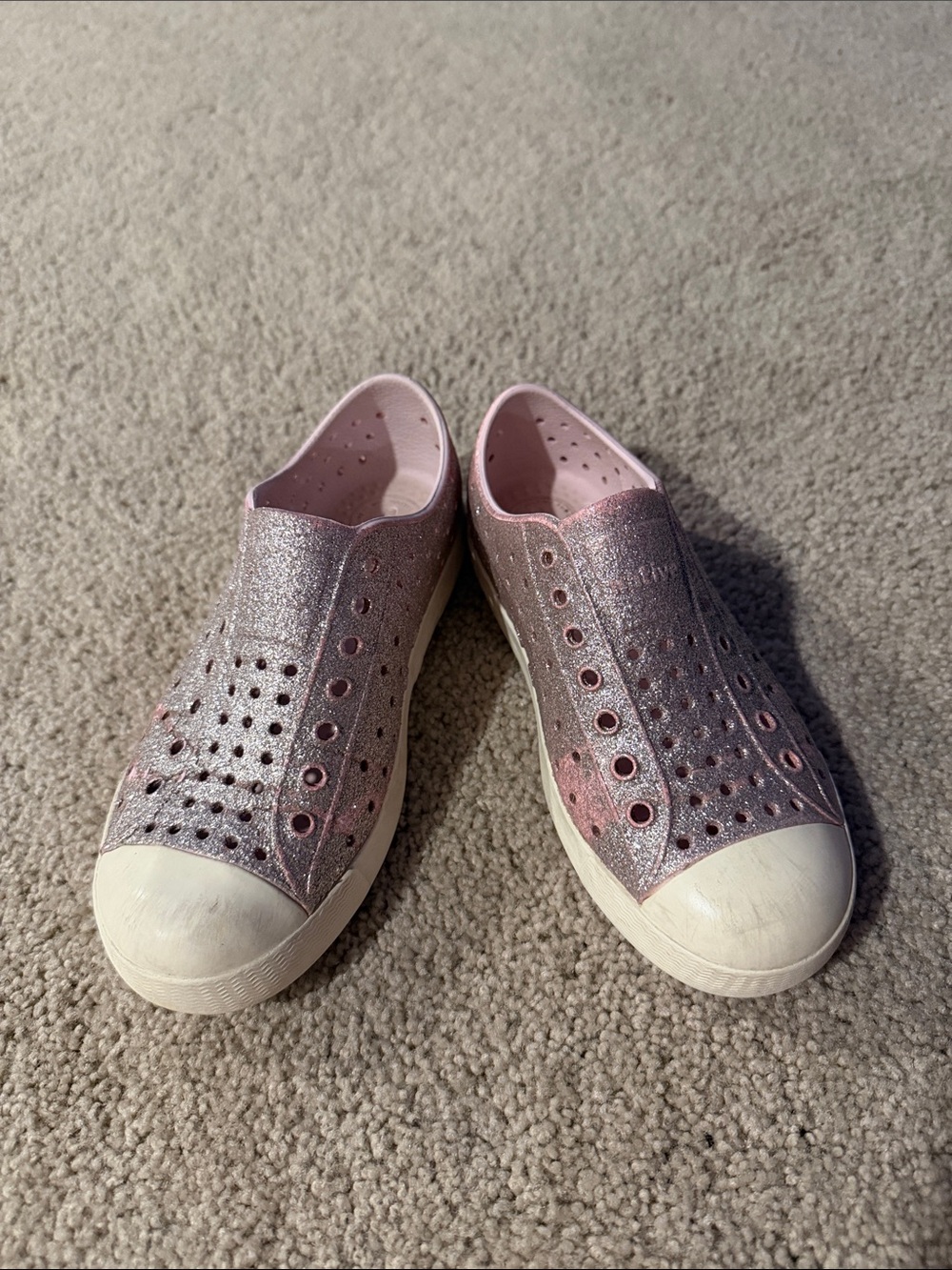 Native Pink Slip-On Sneakers — Light Pink Soles
